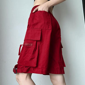 Shorts cargo taille haute en polyester, style américain estival, passe-partout, avec grandes poches, respirants et décontractés - Product Image 3
