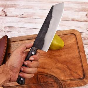 Couteau de chef professionnel en acier au carbone pour la cuisine à domicile et les restaurants, avec manche en bois, fournisseur OEM en gros - Product Image 6