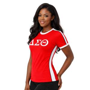Camiseta Roja Premium Delta Sigma Theta para Mujer, Ajuste Cómodo, Ropa de Alta Calidad para Hermandades Griegas, Uso Casual - Product Image 3