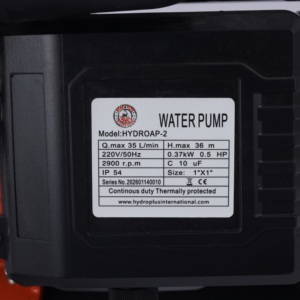 Hydroplus 1HP High Pressure Booster <b>Pump</b> 2L Tank 5.5BAR Manual Control Centrifugal Water <b>Pump</b> with 3m Cable for Family Homes - Product Image 5