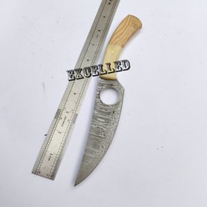 Cuchillo Hecho a Mano Personalizado de Acero al Carbono y Acero de Damasco, Ecológico, con Funda de Cuero - Product Image 5