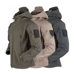 Econex Sports Outdoor Canvas Softshell Jackets Mesh Breathable Waterproof Quick-Dry Windproof Hooded Reflective <b>Strips</b> Front - Product Image 6
