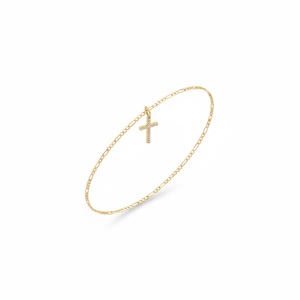 Pulsera de Moda con Dijes de Diamantes Venus, Delicada, de Oro de 14K, con Diamantes Cultivados en Laboratorio, Colgante de Cruz con Inicial de Diamante, Cadena Ajustable - Product Image 5