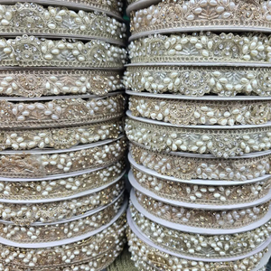 Garment Accessories Colored Ethnic Clothes Material Sewing GUIPURE Lace Trims Metallic Upholstery <b>Webbing</b> Ribbon Lace Embroidery - Product Image 1