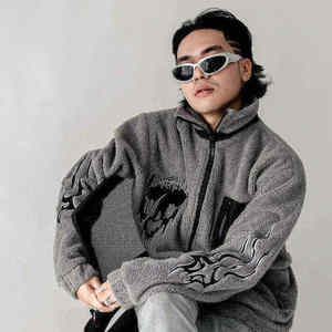 Unisex Winter <b>Techwear</b> Fleece <b>Jacket</b> Full Zip Urban Streetwear Tactical Coat Custom Wholesale - Product Image 5