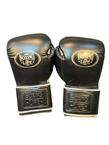 ถุงมือชกมวยหนังวัวแท้คุณภาพพรีเมียม No Boxing No Life สำหรับฝึกซ้อมและแข่งขัน สายรัดข้อมือปรับได้แบบ Hook and Loop ขนาด 18oz 20oz 22oz - Product Image 2
