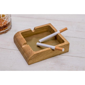 Premium Handcrafted Solid Walnut Wood Cigar <b>Ashtray</b> With Elegant Inlay Square Ash Tray For Men Gifts And Luxury Home Decor - Product Image 5