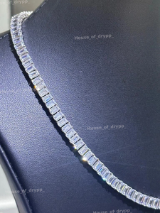 Collar de moissanita con baño de rodio para mujer, con engaste hecho a mano, estilo clásico para fiestas, en plata 925 - Product Image 3