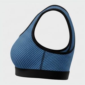 Women's Racerback Sports Bra Blue Hounds tooth Print Medium Support Breathable Yoga <b>Top</b> <b>Mesh</b> Back Design Summer Comfortable Gym - Product Image 4