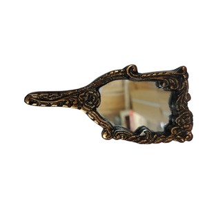 Ornate Antique Brass Hand Mirror Vintage Style Vintage Gold Handheld Mirror for Luxury Makeup and Home Decor Lowest Price - Product Image 3
