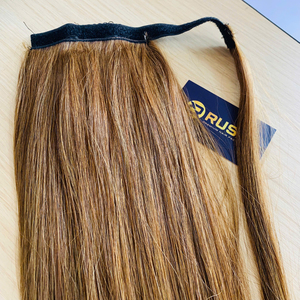 Extensions de cheveux humains vietnamiens en queue de cheval, cheveux vierges en vrac, prix abordable, couleur marron, longs et lisses - Product Image 4