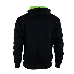 Sweat-shirt à capuche noir pour homme, fermeture éclair vert néon, cordons de serrage, coupe classique, vêtements d'hiver décontractés, tissu polaire, style punk, coupe-vent - Product Image 5