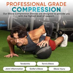 Attelle de compression pour coude PhysFlex en néoprène, lot de 2, épaisse, élastique, respirante, légère, design professionnel - Product Image 5