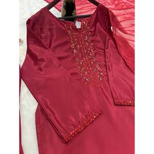 ชุดปาร์ตี้สำหรับผู้หญิงดีไซน์เนอร์พร้อม salwar และ dupatta ชุดแฟชั่นหรูหรา - Product Image 3