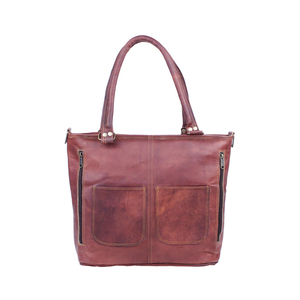 Women's Genuine Leather <b>Tote</b> <b>Bag</b> Vintage Style <b>Zipper</b> Closure Solid Color All Seasons Daily Use - Product Image 2