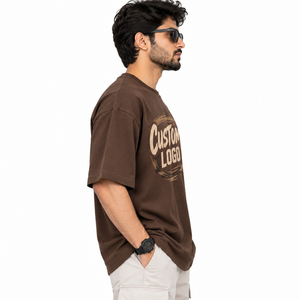 T-shirt décontracté pour homme en jersey de coton bleu marine uni à manches courtes et col rond, coupe classique, 100 % coton épais - Product Image 4