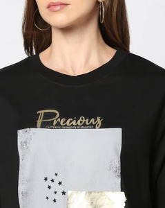 เสื้อยืดทรงบ็อกซี่ผ้าสแปนเด็กซ์สำหรับฤดูร้อน คุณภาพสูง ทรงครอป พิมพ์ลายโลโก้ด้วยเทคนิคซิลค์สกรีน ผ้าฝ้าย 100% เนื้อหนา สำหรับผู้หญิง - Product Image 6