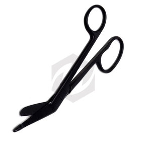 Ciseaux à pansements Lister noirs, 2 pièces, 1 anneau large, 5,5 et 7,25 pouces, pour infirmières, médecins, secouristes, instruments de premiers secours - Product Image 2