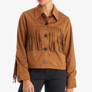 ¡Novedad de 2025! Chaquetas de invierno con flecos de piel de oveja de manga larga para mujer, OEM, cómodas y elegantes - Product Image 1