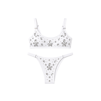 Groothandel handgebreide micro-driehoek bikini set met vierkante halslijn, zijdelingse bandjes, natuurlijke taille, gebreid spandex/katoen, ademend