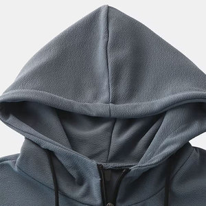 Sweat-shirts à capuche pour hommes coupe classique 100% coton sur mesure, pull décontracté avec fermeture éclair, hiver, uni, brodé, vente en gros - Product Image 5