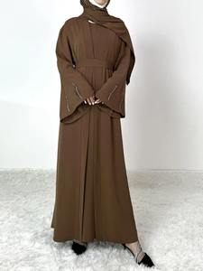 Abaya musulmane pour femmes pour l'Aïd avec robe intérieure, cardigan orné de diamants, robe Jalabiya, nouveau style, abayas de Dubaï, kaftan, design 2026 - Product Image 6