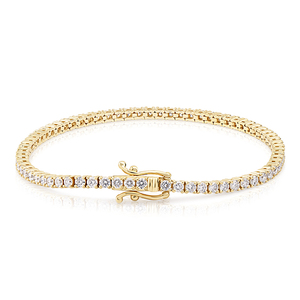 Pulsera de tenis para mujer con diamante cultivado en laboratorio de 2.4 CT, certificado IGI, chapada en rodio, oro amarillo de 10K, línea delgada, elegante y minimalista - Product Image 6