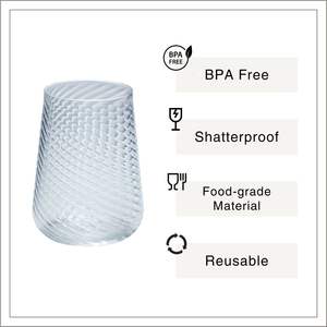 [Holar] Vasos de Vino sin Tallo de Plástico Reutilizables con Diseño de Espiral, Hechos en Taiwán, 20 oz, para Catering, Cafetería y Fiestas - Product Image 2