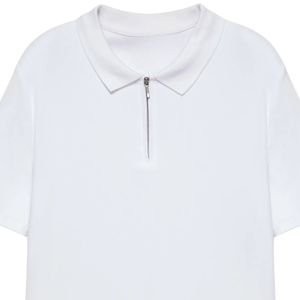 Polo de manga corta con cremallera, camiseta informal con cuello, ligera, transpirable, para golf, tenis, ropa deportiva, top moderno de estilo urbano. - Product Image 3
