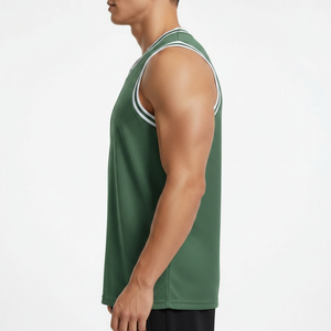 Custom Basketball Jersey Teams Leagues Solid Front Heat-Transfer Printed Quick Dry Breathable 100% Polyester Fabric Jersey - Product Image 3