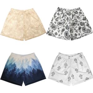 Pantalones Cortos Deportivos de Malla para Hombre, Sublimados con Logotipo Personalizado, de Secado Rápido, Transpirables, de Poliéster con Estampado de Camuflaje, de 5 Pulgadas - Product Image 3