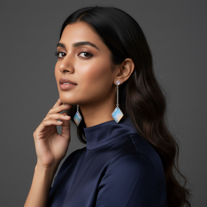 ต่างหูเพชรควอตซ์สีน้ำเงินดีไซน์เนอร์รุ่นใหม่ล่าสุดปี 2026 สวยหรูหราด้วยเงินแท้ 925 สำหรับผู้หญิงและเด็กผู้หญิง - Product Image 3