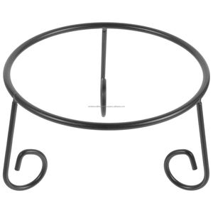 Ambiente Estilo de vida alta calidad al aire libre Patio jardín decoración hecha a mano Metal mirando bola soporte negro polvo recubierto ornamento - Product Image 4