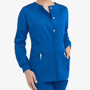 Chaquetas Médicas Personalizables con Cierre a Presión, Cuello Redondo, Manga Larga, Puños de Punto, Ranura para Bolígrafo, Precio al por Mayor, Marca Propia - Product Image 1