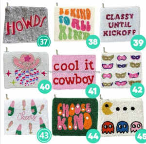 Vintagely Cute Cat Face Embroidered <b>Compact</b> Eco-Friendly Mini <b>Wallet</b> Gold Black Beaded Zipper Coin Pouch Soft Washable Gift for - Product Image 5