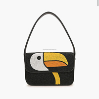 Tas Selempang Wanita Buatan Tangan Kapasitas Besar Gaya Bohemian India, Clutch Belanja Malam Hari, Gaya Boho Berhias Manik-Manik, Grosir