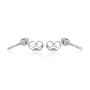 Boucles d'oreilles minimalistes en argent sterling 925 avec diamant naturel taille ronde, unisexe, accessoires de joaillerie fine - Product Image 6