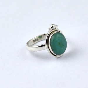Anillo de Plata con Amazonita Natural, Corte Ovalado, Hecho a Mano, Plata de Ley 925 - Product Image 3