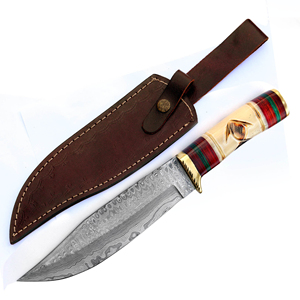 Cuchillo Bowie de Caza de Grado Industrial Galway Grove, para Deportes al Aire Libre, Hecho a Mano, de Acero Inoxidable con Borde Dentado |   Decoración Grabada - Product Image 1