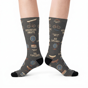 <b>Men</b> Crew <b>Socks</b> Printed Cotton Polyester Athletic <b>Sock</b> Wholesale <b>Men</b> Knitted Running Fitness Wear Spring Wear <b>Socks</b> <b>Men's</b> - Product Image 3