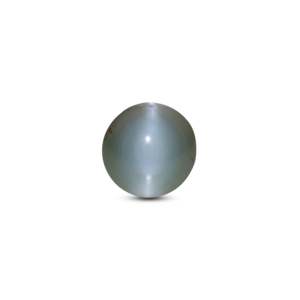 Natural Cat's Eye Loose Gemstone 1 Carat Light Grayish Blue Round Brilliant Cut for Fine Jewelry - Product Image 1