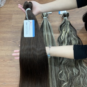 Extensions de cheveux tissées à la machine BEST VENDOR de 24 pouces, toutes couleurs, cheveux humains du Vietnam, sans perte ni nœuds - Product Image 6