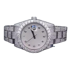 Montre mécanique de luxe Moissanite testeur de diamants montre glacée hommes en acier inoxydable millionnaire montre Vvs Lab diamant en vrac acheter - Product Image 1