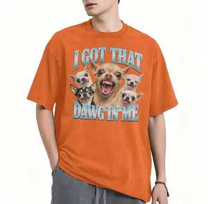 <b>Men's</b> Short Sleeve O-Neck T-Shirt With Chihuahua Dog Print Casual Wear Regular Fit Cotton Jersey Fabric - Product Image 3