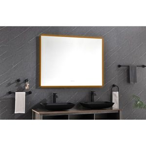 48x36 Inch LED Backlit Bathroom Vanity Mirror Wall <b>Mounted</b> Metal <b>Frame</b> <b>with</b> Smart Touch Button Anti Fog & Memory Function - Product Image 2