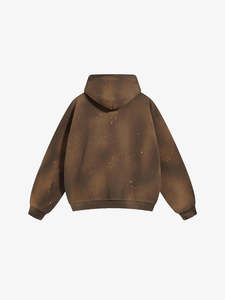 Sudadera con Capucha Holgada para Hombre, Estilo Urbano Moderno, 450GSM, con Efecto Desgastado, Lavado Monkey y Teñido con Spray - Product Image 4