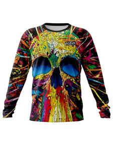 Vêtements de VTT Shan Apparel en gros, vêtements de vélo imprimés par transfert thermique, manches longues coupe-vent, t-shirt de vélo à séchage rapide, anti-UV, haute performance - Product Image 6