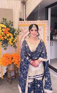 Ensemble Sharara Palazzo en Faux Georgette Lourd avec Dupatta, Broderie de Paillettes 5mm, Tenue de Soirée Ethnique, Tailles M L XL XXL - Product Image 3