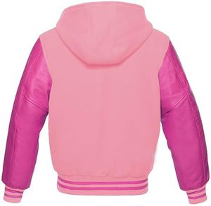 Blouson universitaire en laine pour homme avec manches en cuir véritable et broderie personnalisée - Product Image 1