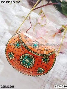 Mosaic Evening Bags with Square Pattern Metal Studs for Fashion Designers and Resellers by Luxury Crafts - Product Image 6